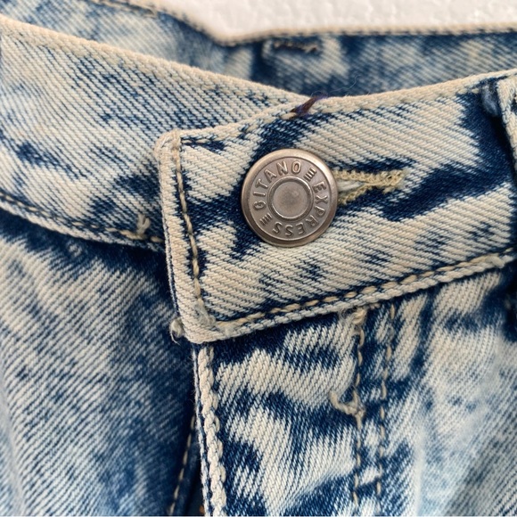 NWT Vintage Gitano acid wash tapered bow tie denim capris, 9/10 - Picture 11 of 12